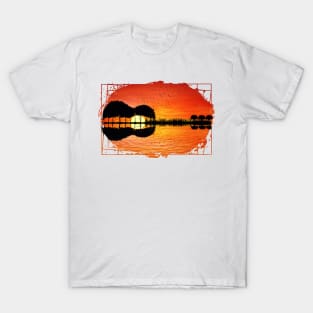 guitar island sunset T-Shirt